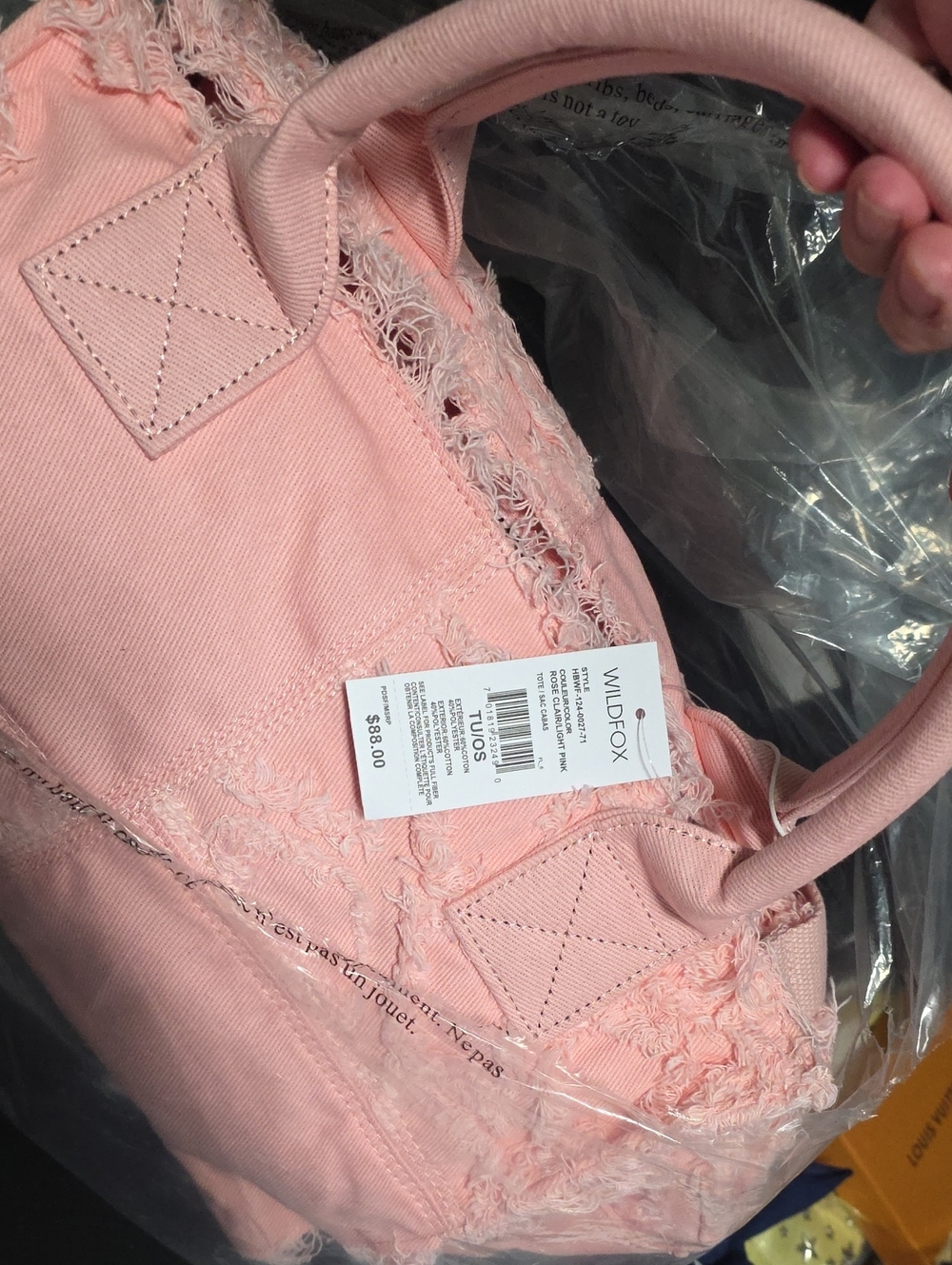 Wildfox Pink Distressed Canvas Travel Tote - Picture 5 of 7